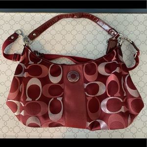 Coach Signature 3 Color Metallic Hobo